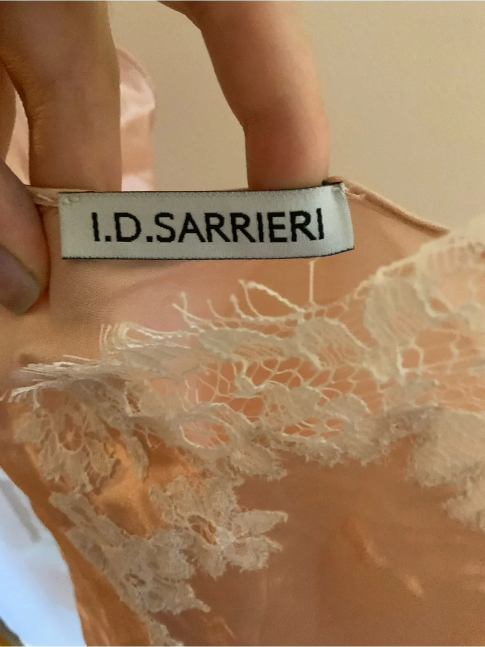 I.D. Sarrieri Blush Pink Silk Satin Lace Camisole Lingerie